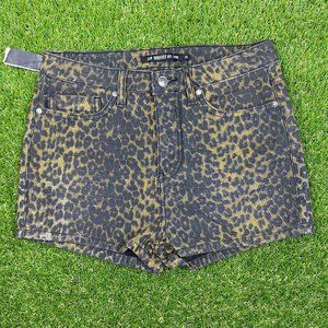 Lip Service leopard high waist 28 shorts denim jean shorts animal print
